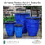 Tall Hyphen Planters - Set of 4 - Riviera Blue in Glazed Terra Cotta By Campania - Majestic Fountains and More