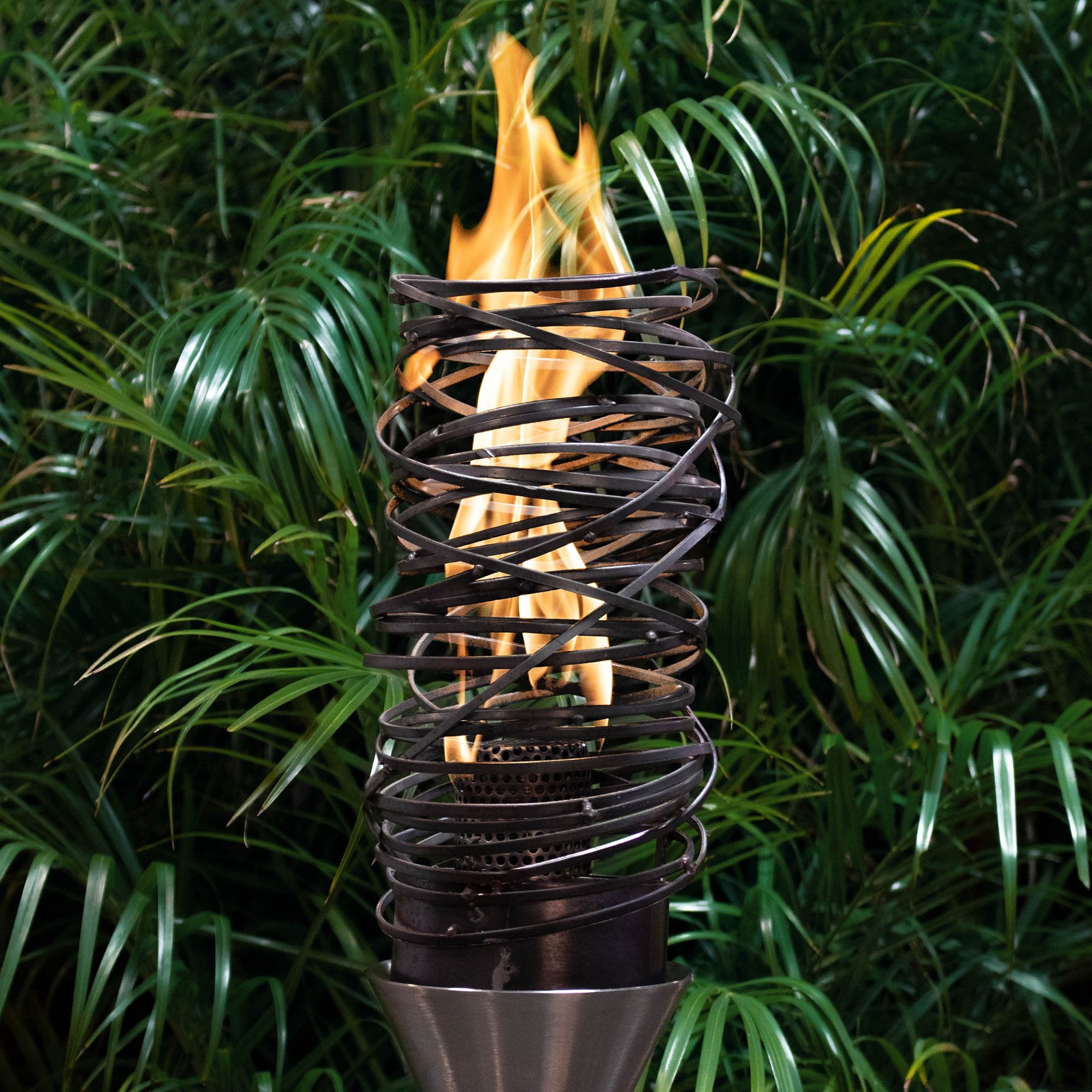 TOP FIRES TANGLED Fire Torch 14" in Stainless Steel - Majestic Fountains