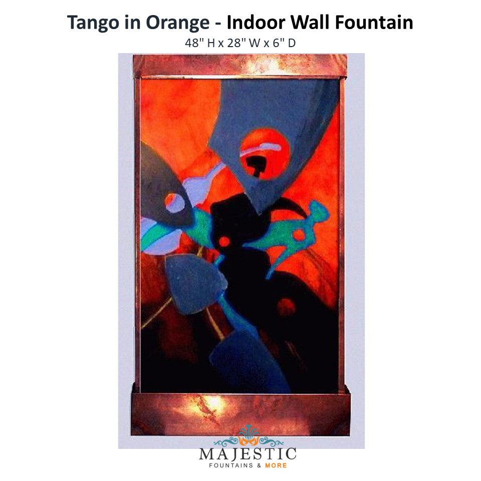 Harvey Gallery Tango in Orange - Indoor Wall Fountain - Majestic Fountains