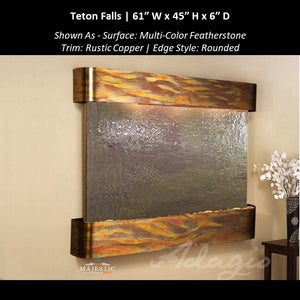 Adagio Teton Falls 45"H x 61"W- Indoor Wall Fountain - Majestic Fountains