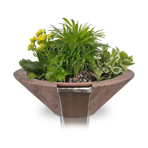 The Outdoor Plus-Cazo-Wood-Grain-Planter-Water-Bowl-Oak-Majestic Fountains and More