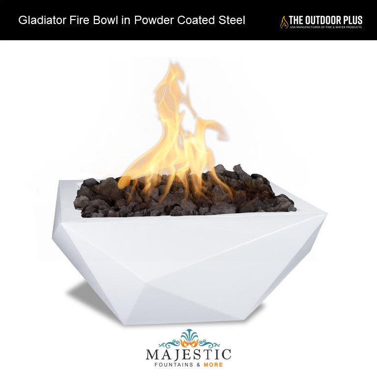 The Outdoor Plus Gladiator Fire Bowl in Powder Coated Steel-Majestic Fountains and More.