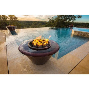 Bobe 360° Seamless Lip in Copper - Round Water and Fire Bowl - Manual Ignition - Majestic Fountains