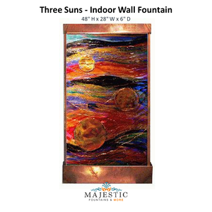 Harvey Gallery Three Suns - Indoor Wall Fountain - Majestic Fountains