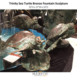 Trinity Sea Turtles Bronze Fountain Sculpture - Majestic Fountains and More.