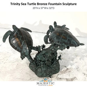 Trinity Sea Turtles Bronze Fountain Sculpture - Majestic Fountains and More.