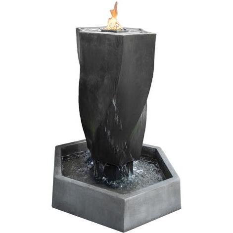 Vortex Fountain With Fire- Fire Fountain - Majestic Fountains