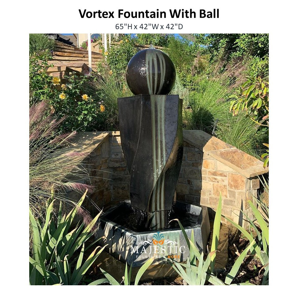 Vortex Fountain With Ball - Majestic Fountains and More.