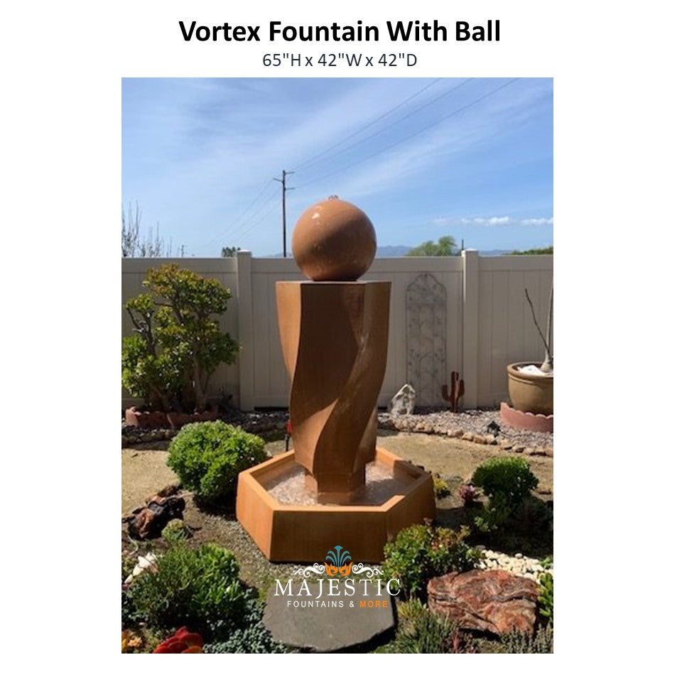 Vortex Fountain with Ball - Outdoor Fountain by Gist G-VRTX-BALL-35-35 -  Majestic Fountains and More