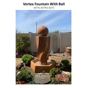 Vortex Fountain With Ball - Majestic Fountains and More.
