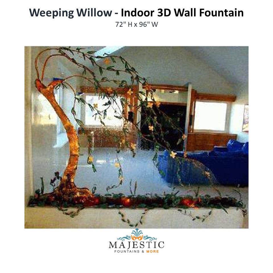 Harvey Gallery Weeping Willow Fountain - Indoor Wall Fountain - Majestic Fountains