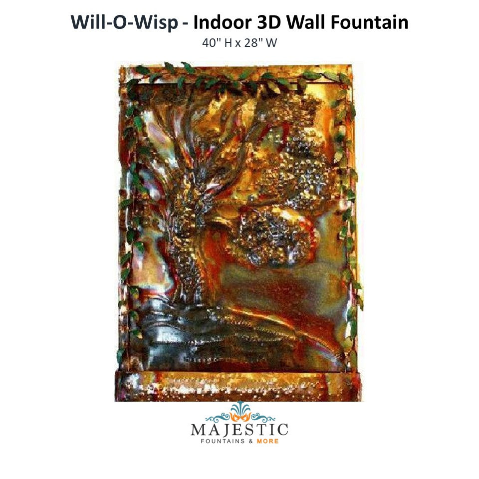 Harvey Gallery Will-O-Wisp Fountain - Indoor Wall Fountain - Majestic Fountains