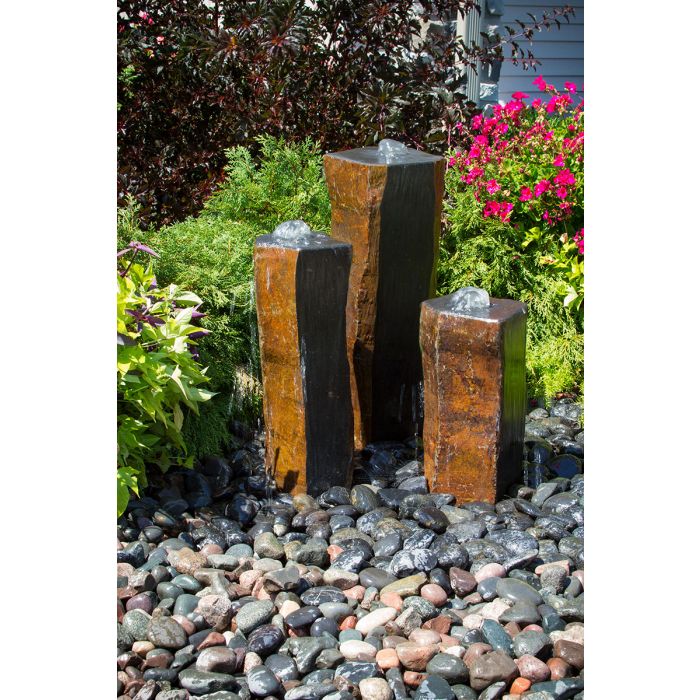Basalt Column  - Polished Tops & 1 Side - Complete Fountain Kit - Majestic Fountains