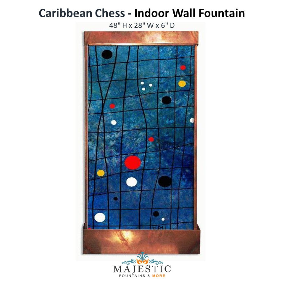 Harvey Gallery Caribbean Chess  - Indoor Wall Fountain - Majestic Fountains