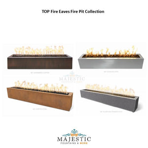 TOP Fires Eaves Rectangle Fire Pit in Powder Coated Steel by The Outdoor Plus - Majestic Fountains