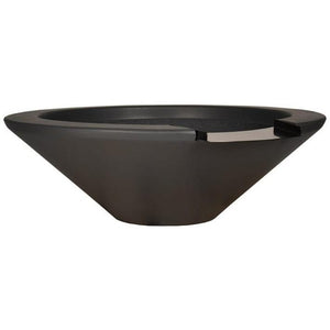 Geo Round Fire & Water Bowl in GFRC Concrete - Majestic Fountains