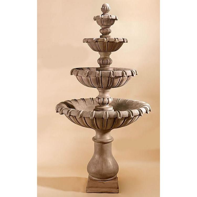 Giannini Garden Grand Chateau Concrete 4 Tier - Outdoor Courtyard Fountain - 1694 - Majestic Fountains