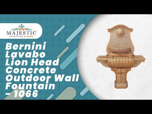 Bernini Lavabo Lion Head Concrete Outdoor Wall Fountain - 1066