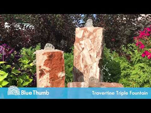 Travertine Triple column fountain - Complete fountain kit