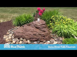 Slate River Falls Fountain Kit - GFRC Concrete Bubbling Boulder