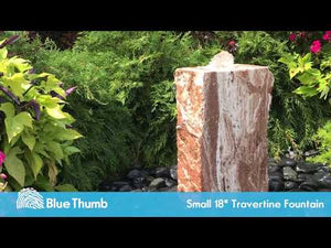18" Travertine Stone - Single Column - Complete Fountain Kit
