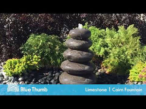 Blue Limestone 24" Cairn Stacked Pebbles Fountain DIY Kit