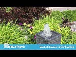 Banded Square Tower Fountain - Complete Fountain Kit