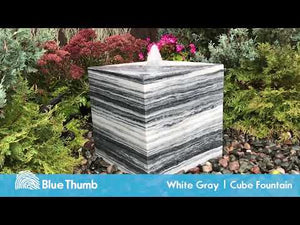 White Gray Marble Cube DIY Fountain Kit - Choose from  multiple sizes