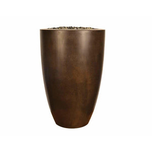 Legacy Round Tall Fire Vase in GFRC Concrete - Majestic Fountains