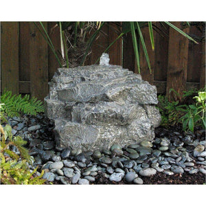 Mini Mountain Spring Fountain Kit - GFRC Concrete Bubbling Boulder - Majestic Fountains