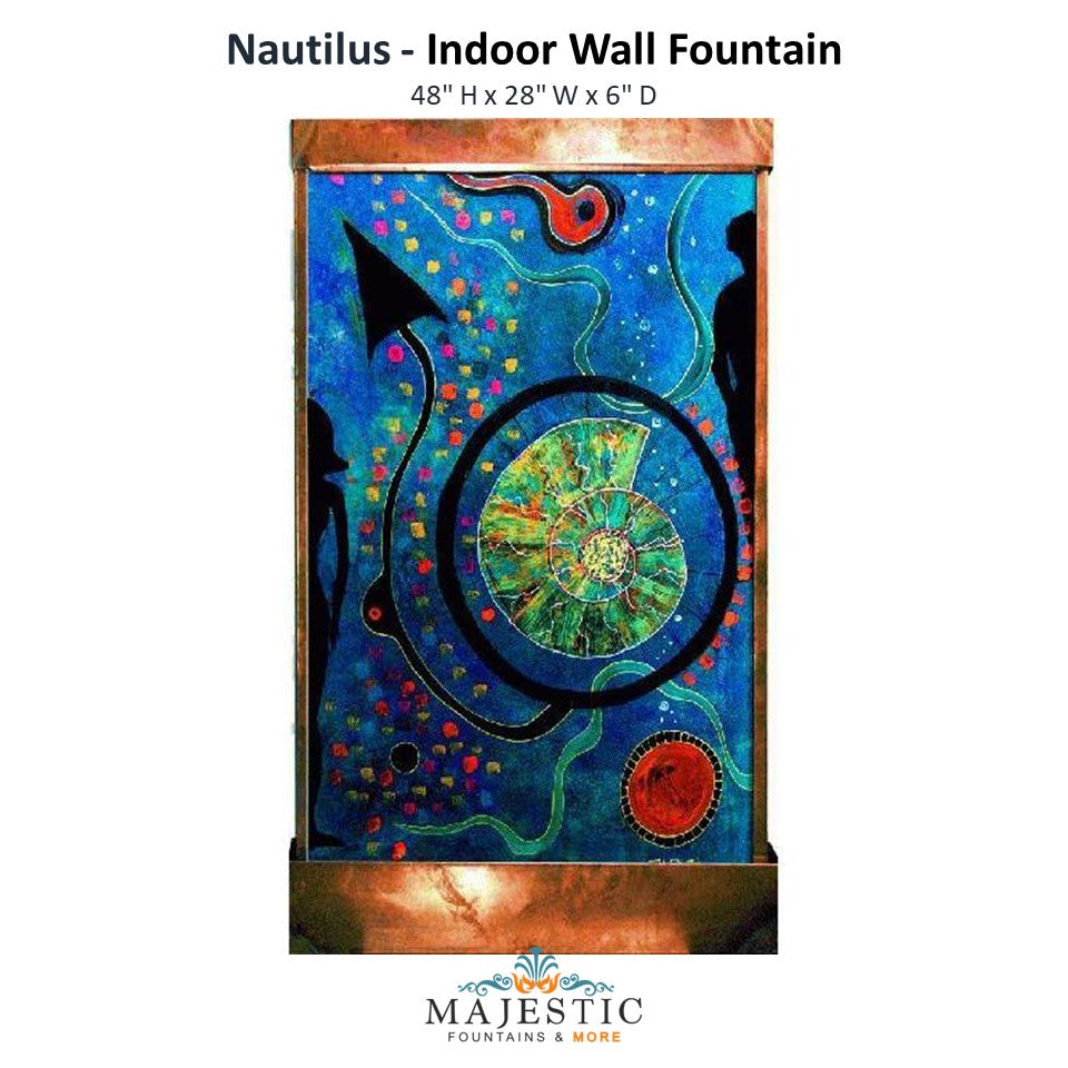 Harvey Gallery Nautilus - Indoor Wall Fountain - Majestic Fountains