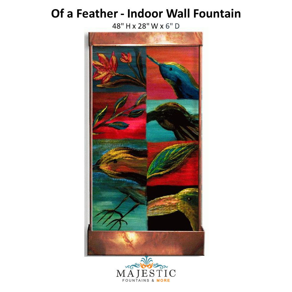 Harvey Gallery Of a Feather - Indoor Wall Fountain - Majestic Fountains