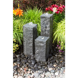 Raw Cut Granite Triple stone columns DIY Fountain Kit - Majestic Fountains
