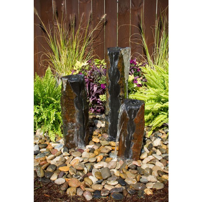 Scalloped Basalt Column - Complete Fountain Kit - Majestic Fountains