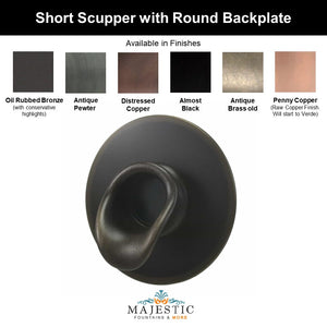 Short Scupper with Round Backplate - Majestic Fountains