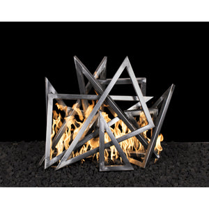 TOP Fires - Steel Triangle Sculpture - Fire Pit Ornament -The Outdoor Plus - Majestic Fountains