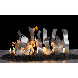 TOP Fires - Tangled Waves Steel Fireplace Burner-The Outdoor Plus - Majestic Fountains